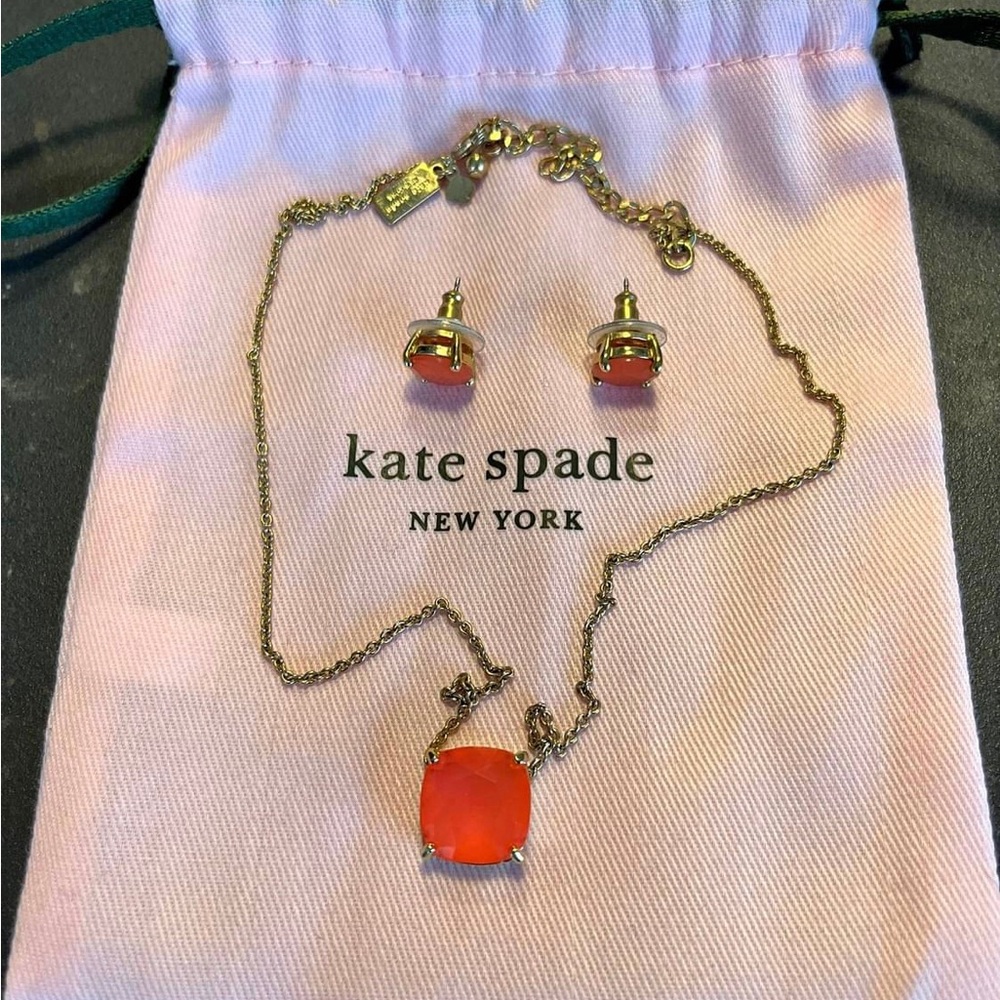 Kate Spade Orange Necklace and Earring Set